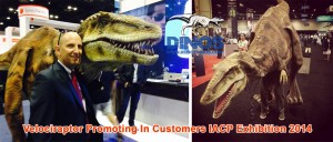 Velociraptor dinosaur costume Promoting In Customers IACP Exhibition